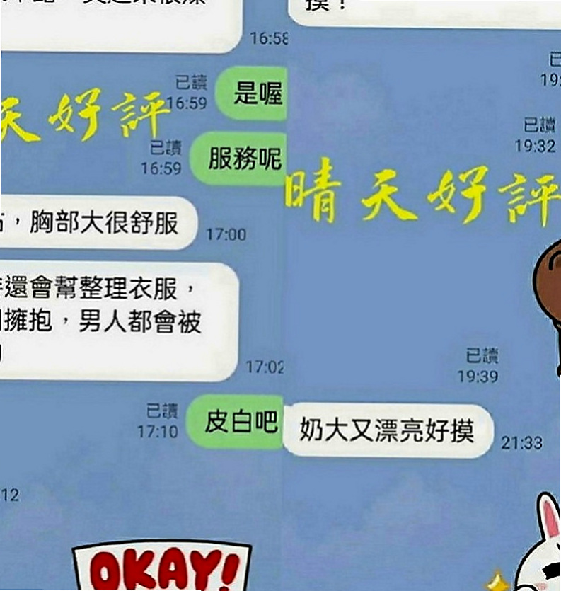 大園找女人：白白 |專櫃小姐姐|170cm|55kg|E罩杯|24歲|<u>8.妹妹的售後 外貌 三圍 服務態度怎麼樣 好的繼續保持 不好的我會改進的</u>